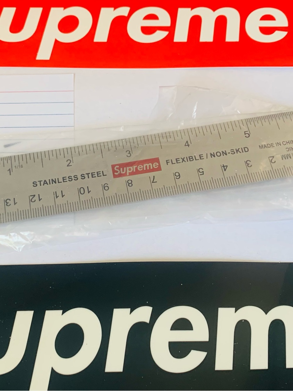 Supreme Stainless Steel Ruler with Red Logo